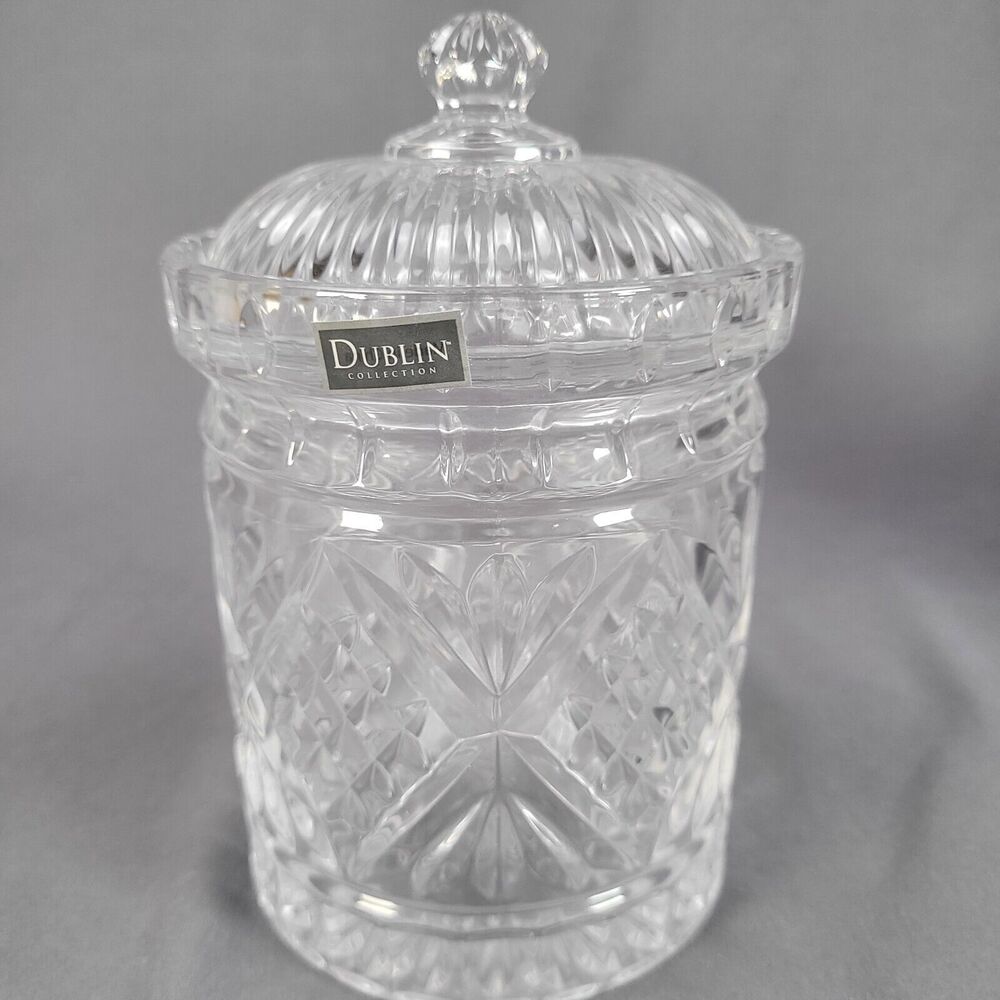 Dublin Crystal Biscuit Box 4.5" Diameter x 6" Tall NEW in Box #25932